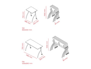 Mara Gate Training Multifunctional Table On Castors 9 Dimensions