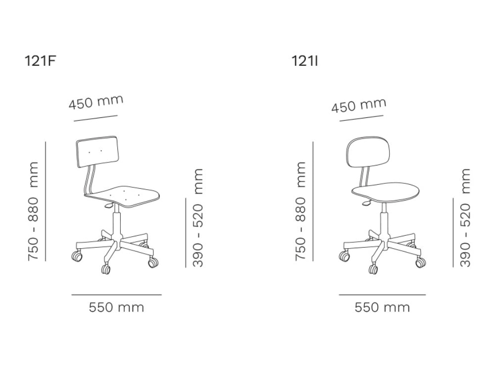 Mara Work Height Adjustable Office Chair Dimensions