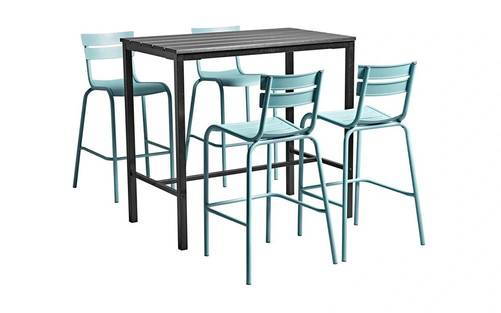 Marlow Light Blue Poseur Dining Set