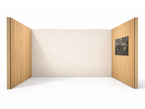 Media Ready Meeting Room with Vertical Wooden Slats