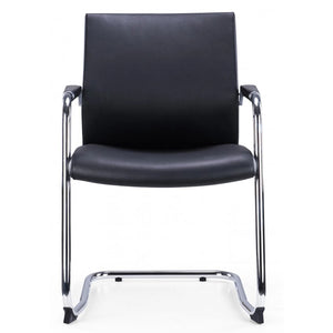 Medium Back Boardroom Visitor Chair In Black With Cantilever Frame 2