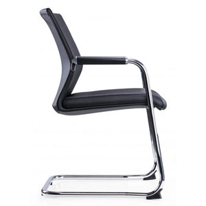 Medium Back Boardroom Visitor Chair In Black With Cantilever Frame 3