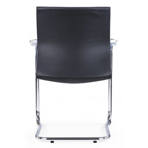 Medium Back Boardroom Visitor Chair In Black With Cantilever Frame 5