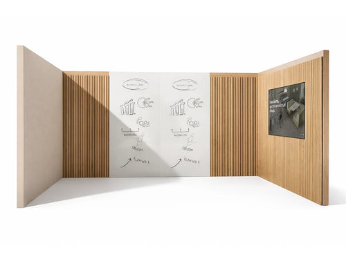 Meeting Room with Wooden Slats and Integrated Glassboard