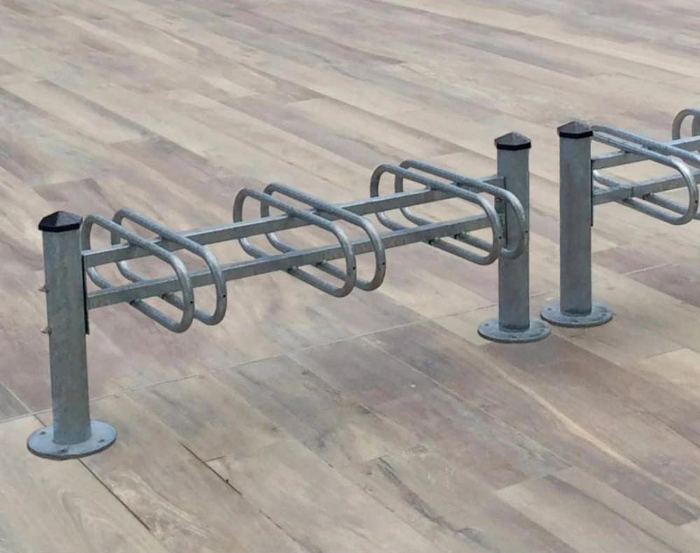 Mercure Modular Bicycle Rack 4 in Outside Setting