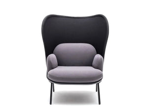 Mesh Armchair With High Shield And Elegant Grey Finish