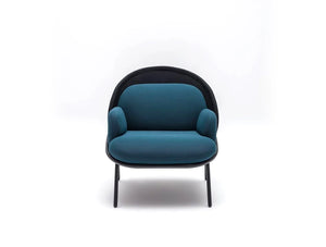 Mesh Armchair With Low Shield And Black Metal Base