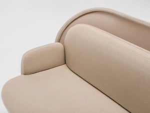 Mesh Sofa With Low Shield In Beige Upholstred Finish With Mesh Material