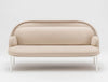 Mesh Sofa With Low Shield In Elegant Beige Upholstred Finish With White Frame