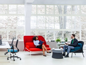 Mesh Sofa With Medium Shield For Open Offices