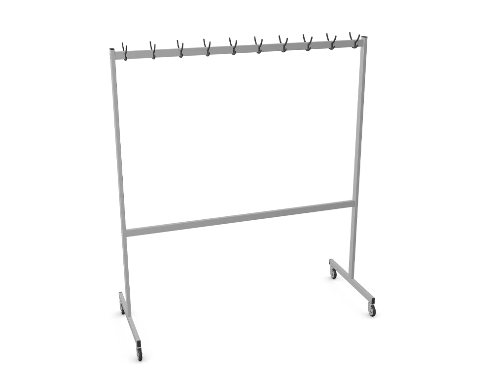 Metal Coat Hanger on Castors WS 04B Silver