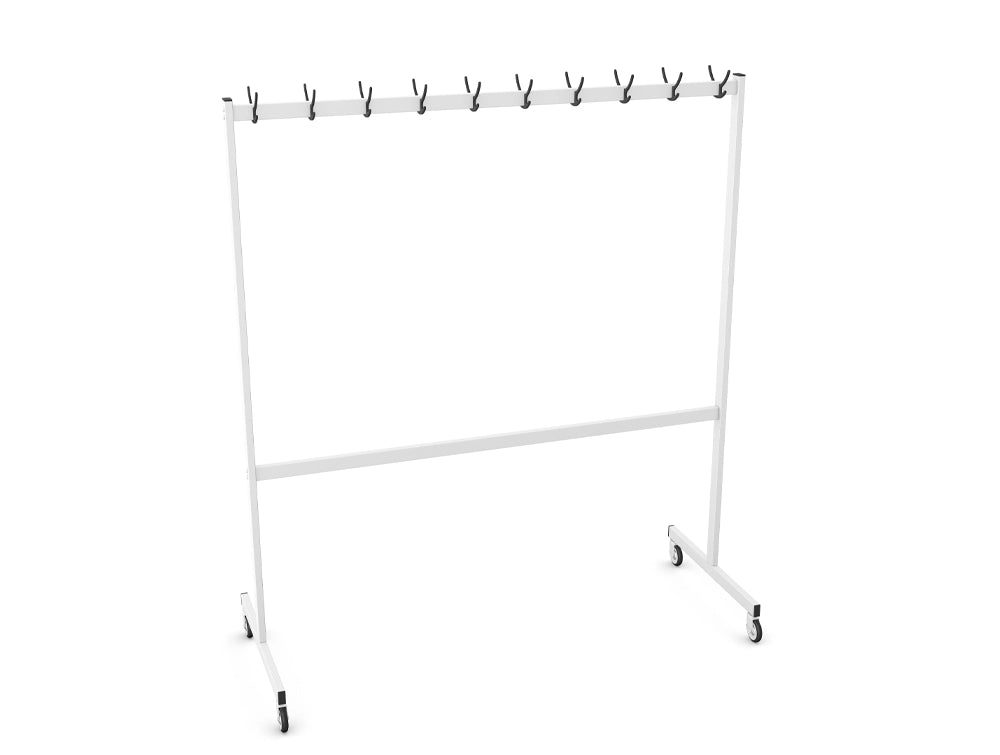 Metal Coat Hanger on Castors WS 04B White
