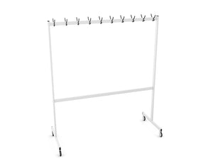 Metal Coat Hanger on Castors WS 04B White