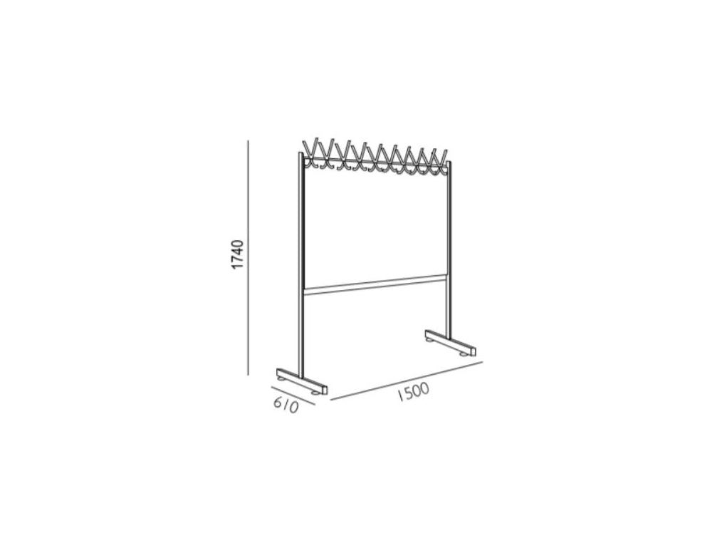 Metal Coat Hanger with Regulators WS 04A Dimensions