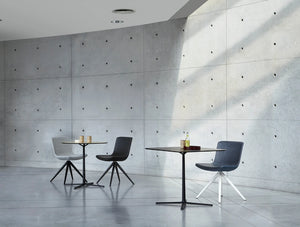 Milos Meeting 4 Star Trestle In Steel Office Chair 4 In Different Color With Round Table In Cafeteria