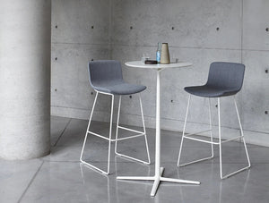 Milos Stool H 670 Cafeteria Chair 2 In Grey And White Legs With Round Table In Cafeteria