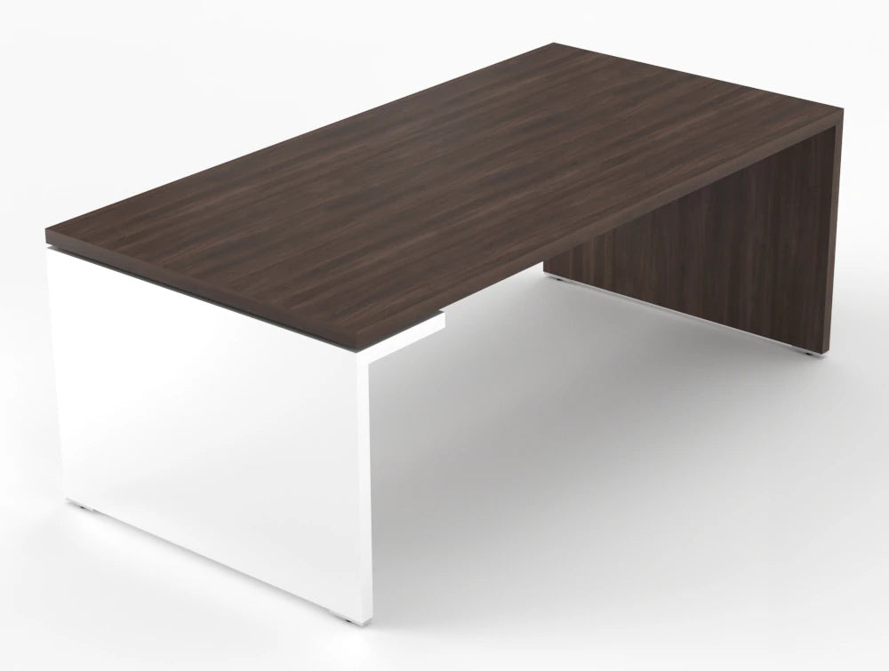 Mito Executive Desk Robinia Top White Gloss Body 2000Mm Left