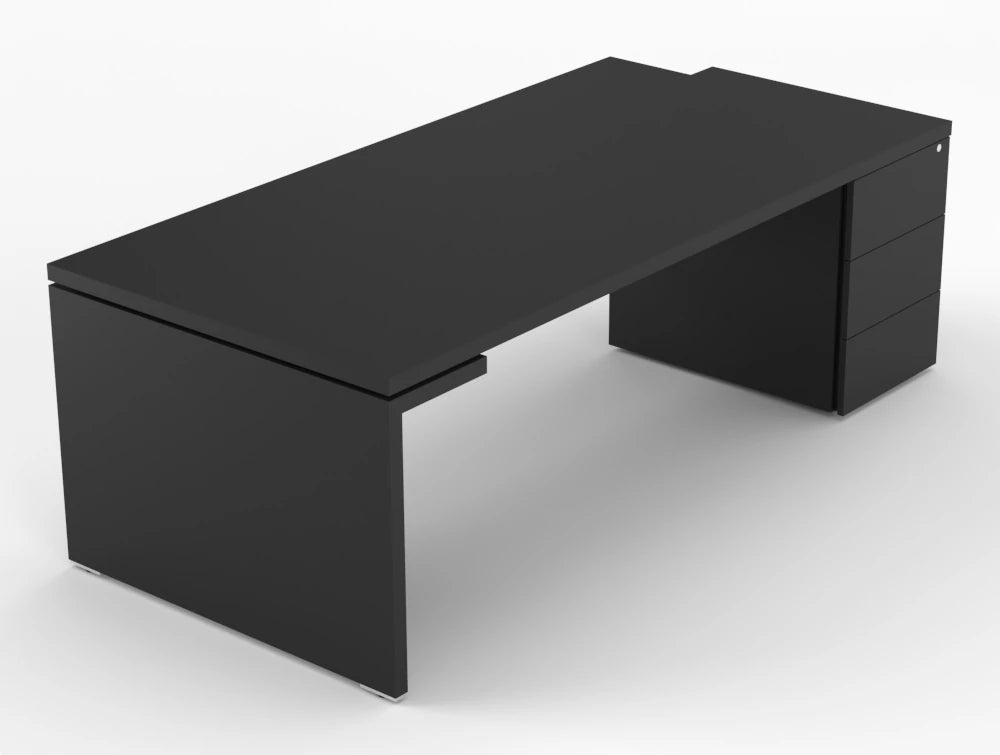 Mito Fenix Finerprint Proof Executive Desk With Side Storage 2219Mm Right