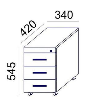 Mobile 3 Door Drawer Closed Sv 18 Dimensions