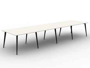 Mobili Pyramid High White Meeting Table With Steel Legs