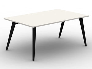 Mobili Pyramid Low White Bench Desk With Steel Legs