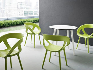 Moema Stackable Canteen Chair In Outdoor Cafe Area