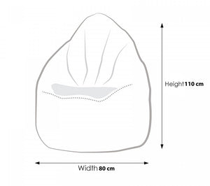 Moodlii Fuzzi Mix Upholstered Fabric Bean Bag Dimensions
