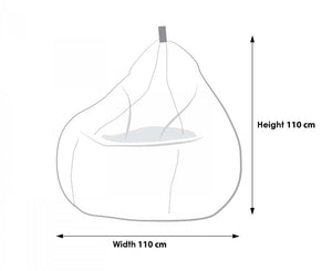 Moodlii Oscar Upholstered Bean Bag Dimensions