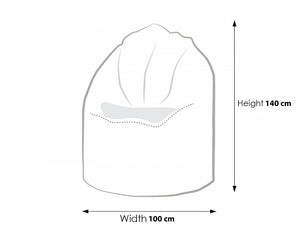 Moodlii Sako Upholstered Fabric Bean Bag Dimensions