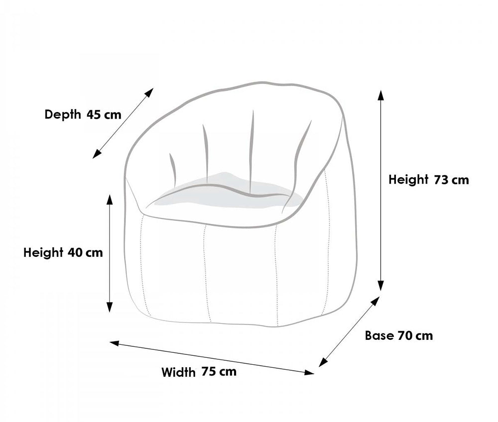 Moodlii Simone Upholstered Fabric Armchair Dimensions