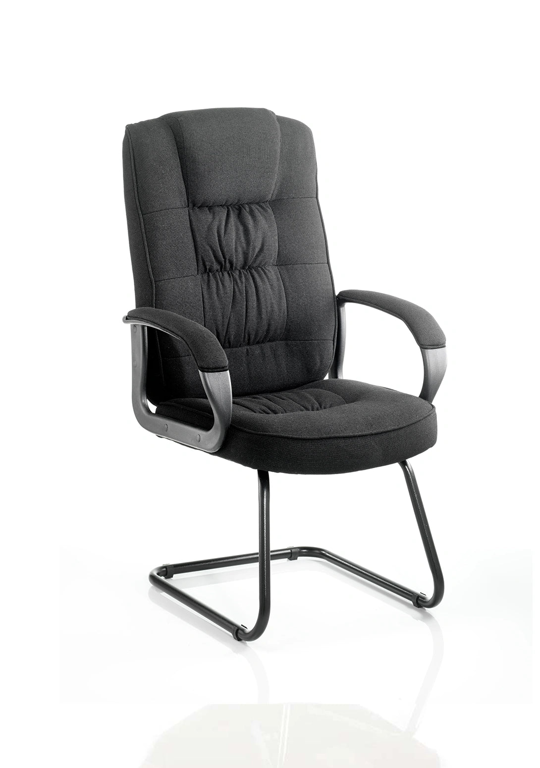 Moore Deluxe High Back Black Cantilever Visitor Chair With Arms KC0149 1