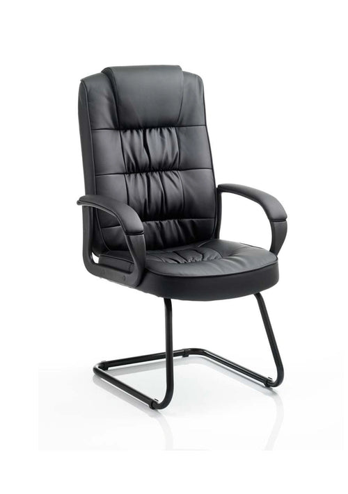 Moore Deluxe High Back Black Cantilever Visitor Chair With Arms KC0149 1