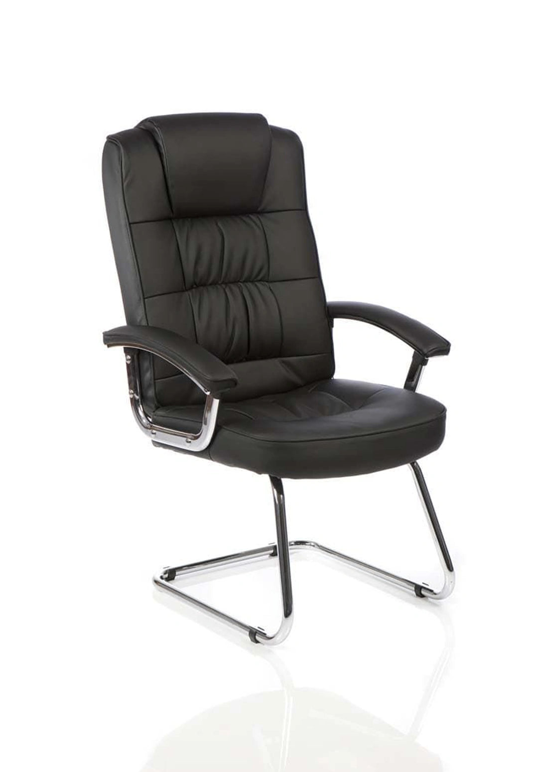 Moore Deluxe High Back Black Cantilever Visitor Chair With Arms KC0149 1