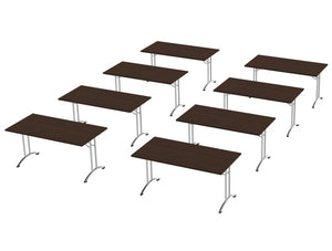 Morph Meeting Configuration 01 Single Desk In Dark Walnut Chrome M 01 Dw Chr