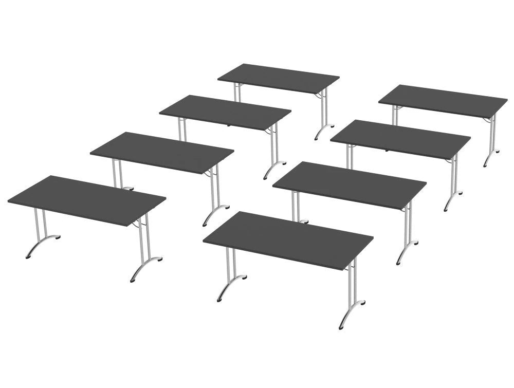 Morph Meeting Configuration 01 Single Desk In Graphite Chrome M 01 Gr Chr