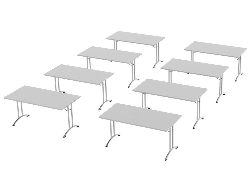 Morph Meeting Configuration 01 Single Desk In Grey Chrome M 01 Gy Chr
