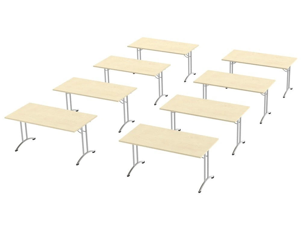 Morph Meeting Configuration 01 Single Desk In Polar Birch Chrome M 01 Pb Chr