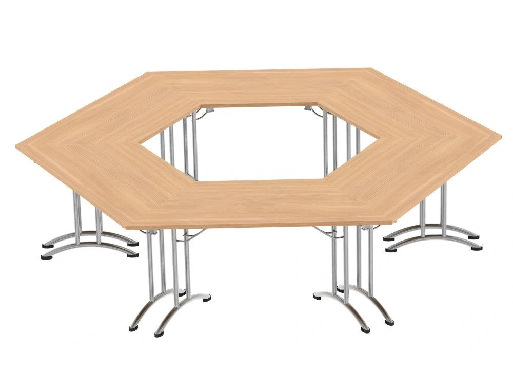 Morph Meeting Configuration 03 Hexagon Shaped In Beech Chrome M 03 Be Chr