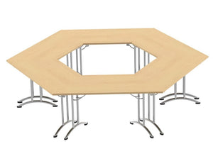 Morph Meeting Configuration 03 Hexagon Shaped In Light Beech Chrome M 03 Lb Chr