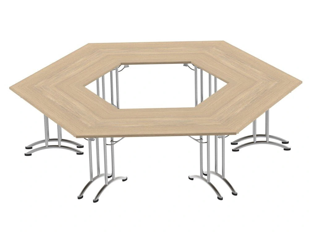 Morph Meeting Configuration 03 Hexagon Shaped In Urban Oak Chrome M 03 Uo Chr