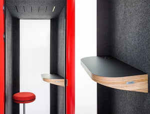 Space S Office Phone Booth with Matt Black Exterior and Veneer Door ...