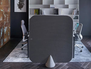 Mutedesign Cone Rectangle Freestanding Acoustic Panel In Grey Private Office 