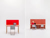 Mutedesign Duo Desk And Freestanding Acoustic Screen In Red