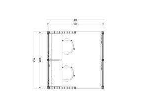 Mutedesign Omniroom Work 2 Person Open Working Pod 4 Dimensions