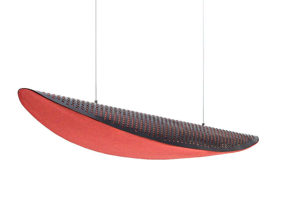 Mutedesign Shell Curved Hanging Acoustic Panel In Red
