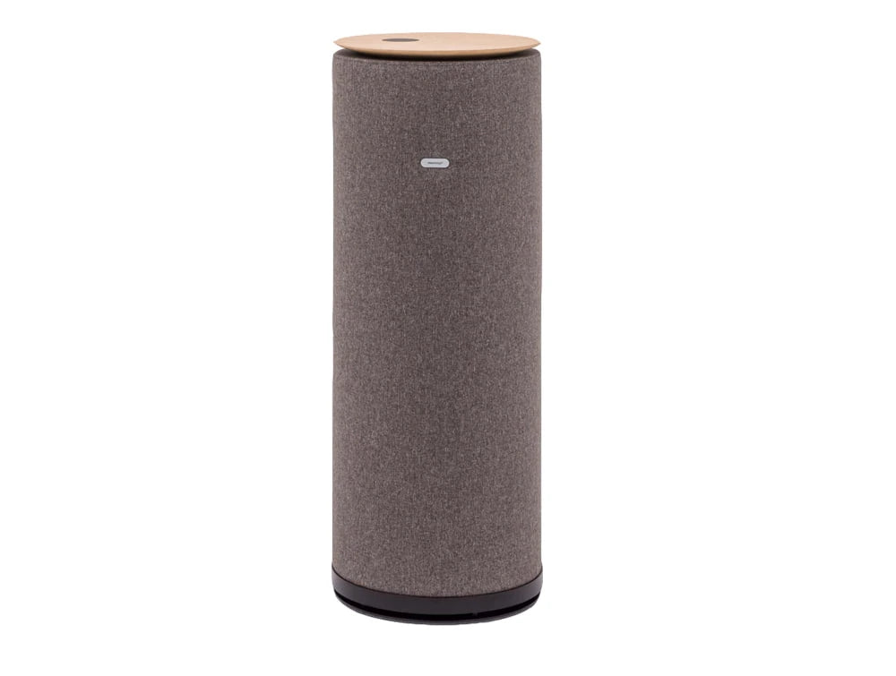 Mutedesign Tower Freestanding Cylinder Acoustic Column With Wireless Phone Charger In Grey