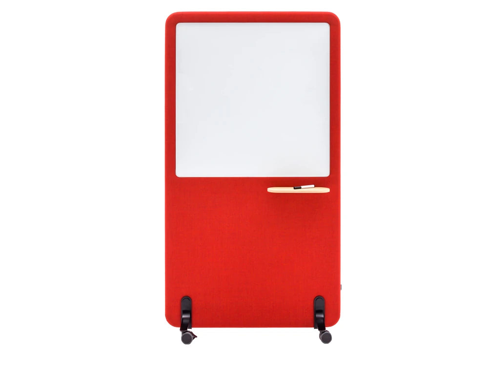 Mutedesign Wall Acoustic Standing Screen With Whiteboard In Red