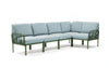 Nardi Komodo Outdoor Seating Set - Green and Ice Blue Sunbrella