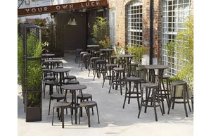 Nardi Stack Maxi Stool with Matching Hightop Table in Outdoor Cafe Settings