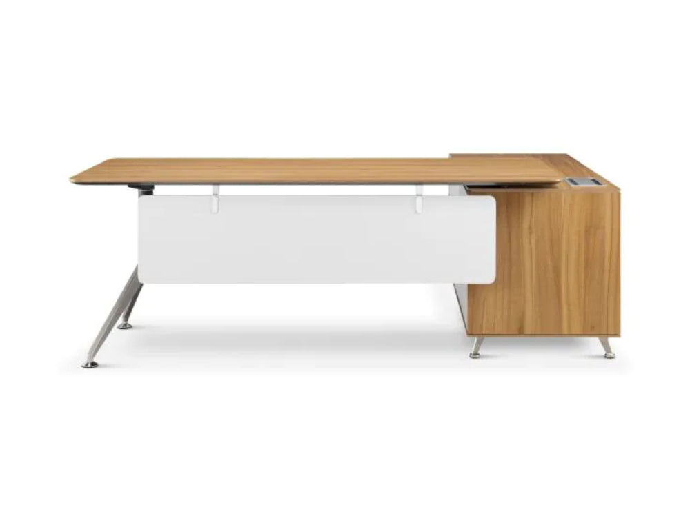 Nero Executive Desk in American Black Walnut with Credenza Unit Left 4